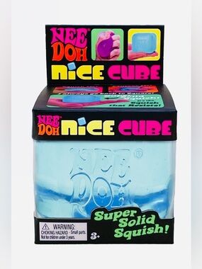 Blue NeeDoh Nice Cube Super Solid Squish 2.5” NIB
